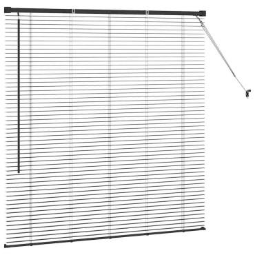 vidaXL Βενετσιάνικη Σκίαση Μαύρο 130 x 135 εκ 25 χιλ. Αλουμίνιο