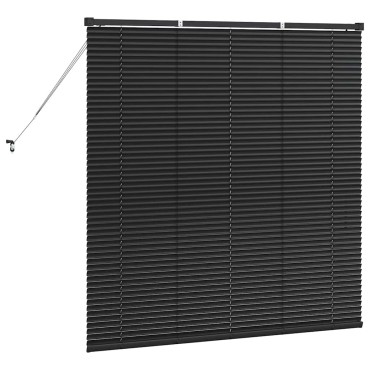 vidaXL Βενετσιάνικη Σκίαση Μαύρο 130 x 135 εκ 25 χιλ. Αλουμίνιο