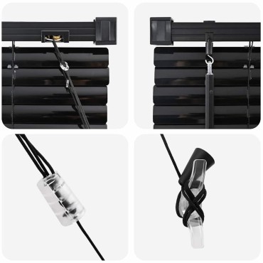 vidaXL Βενετσιάνικη Σκίαση Μαύρο 130 x 135 εκ 25 χιλ. Αλουμίνιο