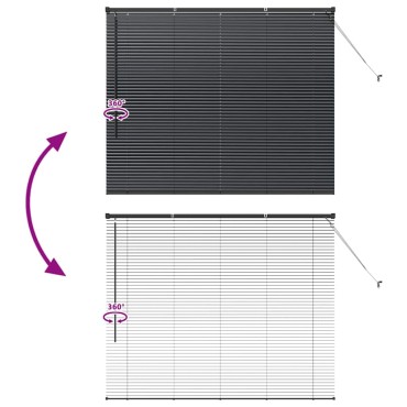 vidaXL Βενετσιάνικη Σκίαση Μαύρο 130 x 160 εκ 25 χιλ. Αλουμίνιο