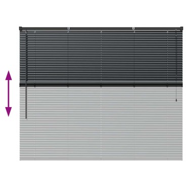 vidaXL Βενετσιάνικη Σκίαση Μαύρο 130 x 160 εκ 25 χιλ. Αλουμίνιο