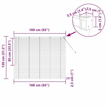 vidaXL Βενετσιάνικη Σκίαση Μαύρο 130 x 160 εκ 25 χιλ. Αλουμίνιο