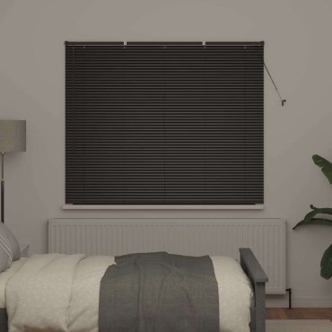 vidaXL Βενετσιάνικη Σκίαση Μαύρο 130 x 160 εκ 25 χιλ. Αλουμίνιο