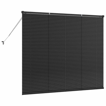 vidaXL Βενετσιάνικη Σκίαση Μαύρο 130 x 160 εκ 25 χιλ. Αλουμίνιο