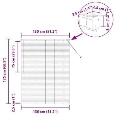 vidaXL Βενετσιάνικες Ρόδες Μαύρο 175 x 130 εκ Αλουμίνιο
