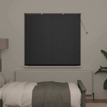 vidaXL Βενετσιάνικη Σκίαση Μαύρο 175 x 150 εκ 25 χιλ. Αλουμίνιο