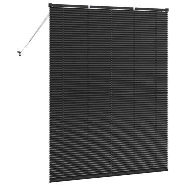 vidaXL Βενετσιάνικη Σκίαση Μαύρο 175 x 150 εκ 25 χιλ. Αλουμίνιο