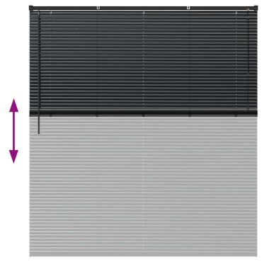 vidaXL Βενετσιάνικη Σκίαση Μαύρο 175 x 160 εκ 25 χιλ. Αλουμίνιο