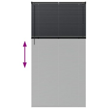vidaXL Βενετσιάνικες Ρόδες Μαύρο 220 x 110 cm Αλουμίνιο