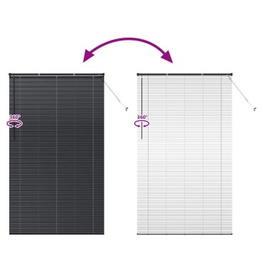 vidaXL Βενετσιάνικη Σκίαση Μαύρο 220 x 130 εκ 25 χιλ. Αλουμίνιο