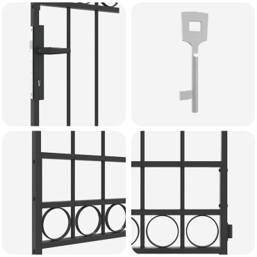 vidaXL Στύλος Περιφράξεων ASSEN 200 x 88 x 14 εκ Ατσάλι Κλειδώσιμο