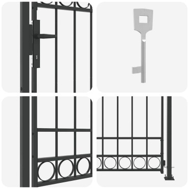 vidaXL Στύλος Περιφράξεων ASSEN 200 x 88 x 14 εκ. Ατσάλι Κλειδώσιμο