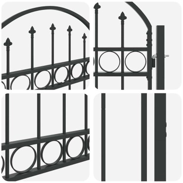 vidaXL Πύλη Φράχτη ASSEN 100 x 150 cm Γκρι Κλειδώσιμο