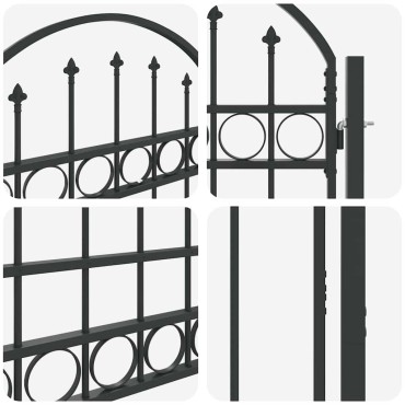 vidaXL Πύλη Φράχτη ASSEN 100 x 175 cm Γκρι Κλειδώσιμο