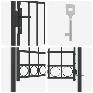 vidaXL Πύλη Φράχτη ASSEN 100 x 175 cm Γκρι Κλειδώσιμο