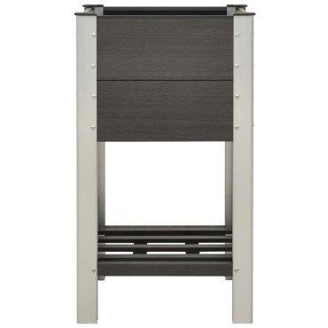 vidaXL Ζαρντινιέρα Υπερυψωμένη με Ράφι Γκρι 50 x 50 x 90 εκ. από WPC