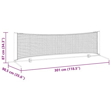 vidaXL Δίχτυ Τένις Μαύρο και Κόκκινο 301 x 90,5 x 87 εκ. Πολυεστέρας