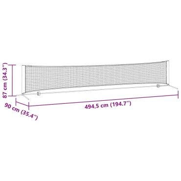 vidaXL Δίχτυ Τένις Μαύρο και Κόκκινο 494,5 x 90 x 87 εκ. Πολυεστέρας