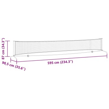 vidaXL Δίχτυ Τένις Μαύρο και Κόκκινο 595 x 90,5 x 87 εκ. Πολυεστέρας