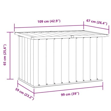 vidaXL Μπαούλο Αποθήκευσης Κήπου Γκρι 109x67x65cm 1 τεμ.