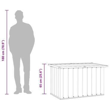 vidaXL Μπαούλο Αποθήκευσης Κήπου Γκρι 109x67x65cm 1 τεμ.