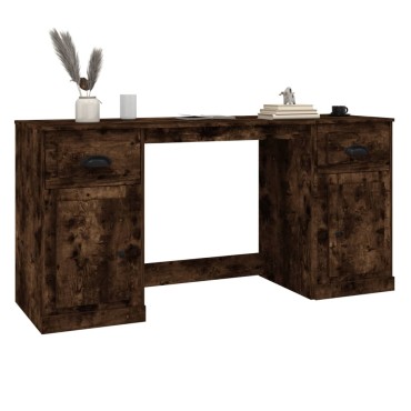 vidaXL Γραφείο με Ντουλάπι Καπνιστή Δρυς από Επεξεργασμένο Ξύλο 154,5x50x75cm 1 τεμ.