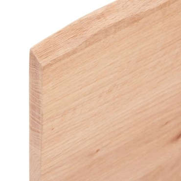 vidaXL Ράφι Τοίχου Ανοιχτό Καφέ 100x20x2cm Επεξεργ. Μασίφ Ξύλο Δρυός 1 τεμ.