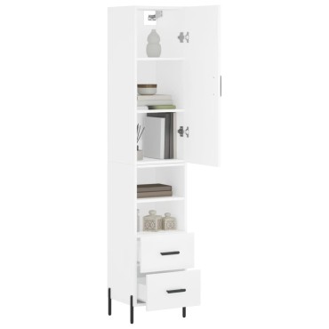vidaXL Ντουλάπι Λευκό 34,5x34x180cm από Επεξεργασμένο Ξύλο 1 τεμ.