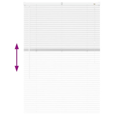 vidaXL Βενετσιάνικη Σκίαση Λευκό 130 x 95 εκ 25 χιλ. Αλουμίνιο