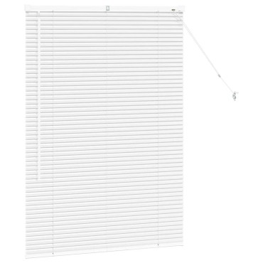 vidaXL Βενετσιάνικη Σκίαση Λευκό 130 x 95 εκ 25 χιλ. Αλουμίνιο