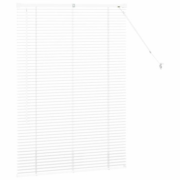 vidaXL Βενετσιάνικη Σκίαση Λευκό 130 x 95 εκ 25 χιλ. Αλουμίνιο