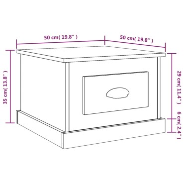 vidaXL Τραπεζάκι Σαλονιού Γκρι Σκυρ. 50x50x35cm Επεξεργασμένο Ξύλο 1 τεμ.