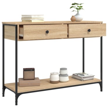 vidaXL Τραπέζι Κονσόλα Sonoma Δρυς 100x34,5x75cm Επεξεργασμένο Ξύλο 1 τεμ.