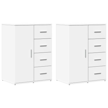 vidaXL Βοηθητικό Ντουλάπι 2 τεμ. Λευκός 59x39x80cm Επεξεργ. Ξύλο