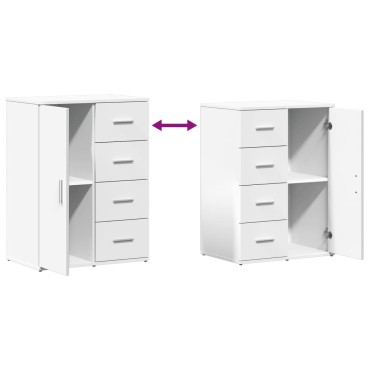 vidaXL Βοηθητικό Ντουλάπι 2 τεμ. Λευκός 59x39x80cm Επεξεργ. Ξύλο