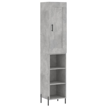 vidaXL Ντουλάπι Γκρι Σκυροδέματος 34,5x34x180cm Επεξεργασμένο Ξύλο 1 τεμ.