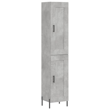 vidaXL Ντουλάπι Γκρι Σκυροδέματος 34,5x34x180cm Επεξεργασμένο Ξύλο 1 τεμ.