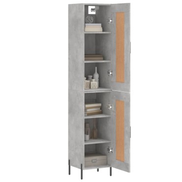vidaXL Ντουλάπι Γκρι Σκυροδέματος 34,5x34x180cm Επεξεργασμένο Ξύλο 1 τεμ.