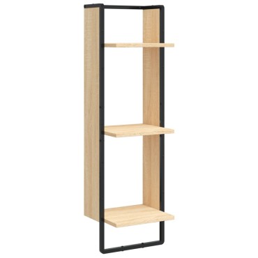 vidaXL Ραφιέρα Τοίχου με 3 Ράφια Sonoma Δρυς 30x25x100cm 1 τεμ.