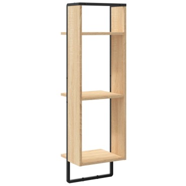 vidaXL Ραφιέρα Τοίχου με 3 Ράφια Sonoma Δρυς 30x25x100cm 1 τεμ.