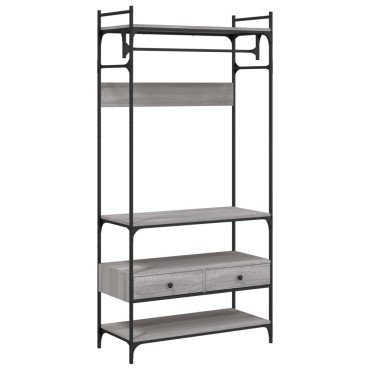 vidaXL Ντουλάπα με Συρτάρια Γκρι Sonoma 89x39x184,5cm Επεξεργ. Ξύλο 1 τεμ.