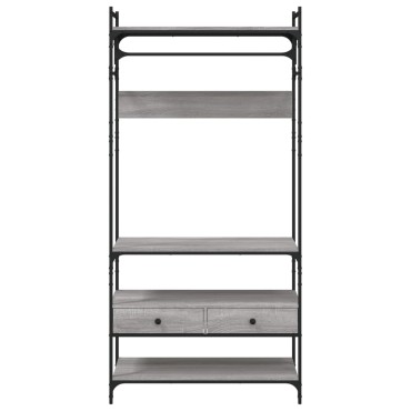 vidaXL Ντουλάπα με Συρτάρια Γκρι Sonoma 89x39x184,5cm Επεξεργ. Ξύλο 1 τεμ.