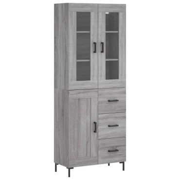 vidaXL Ντουλάπι Γκρι Sonoma 69,5x34x180cm Επεξεργασμένο Ξύλο 1 τεμ.