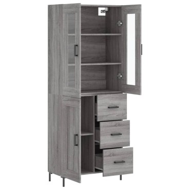 vidaXL Ντουλάπι Γκρι Sonoma 69,5x34x180cm Επεξεργασμένο Ξύλο 1 τεμ.