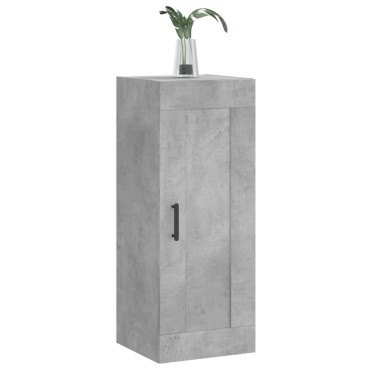 vidaXL Ντουλάπι Τοίχου Γκρι Σκυροδέματος 34,5x34x90cm Επεξεργ. Ξύλο 1 τεμ.