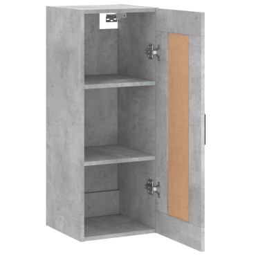 vidaXL Ντουλάπι Τοίχου Γκρι Σκυροδέματος 34,5x34x90cm Επεξεργ. Ξύλο 1 τεμ.