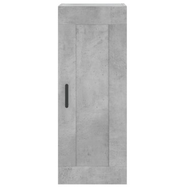 vidaXL Ντουλάπι Τοίχου Γκρι Σκυροδέματος 34,5x34x90cm Επεξεργ. Ξύλο 1 τεμ.