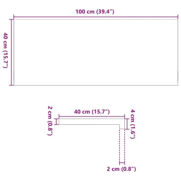 vidaXL Περβάζια παραθύρων 2 τεμ. Αν. Καφέ 100x40x2εκ. Μασίφ Ξύλο Δρυός