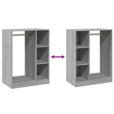 vidaXL Ντουλάπα Γκρι Sonoma 77x48x102 εκ. από Επεξεργασμένο Ξύλο