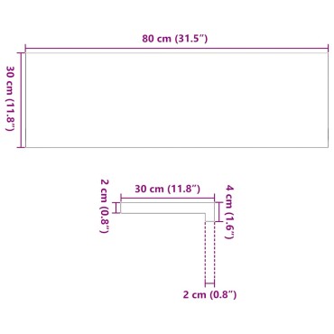 vidaXL Περβάζια παραθύρων 2 τεμ. Αν. Καφέ 80x30x2 εκ. Μασίφ Ξύλο Δρυός